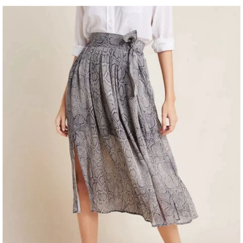 Maeve by Anthropologie Snake Print Skirt Size 6
